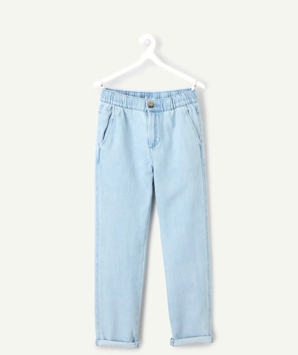 Pantalon garçon relax denim bleu clair