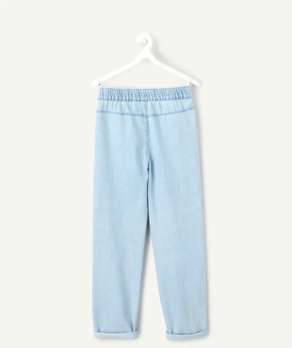 Pantalon garçon relax denim bleu clair
