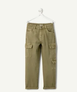 Pantalon garçon relax kaki