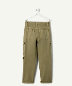 Pantalon garçon relax kaki