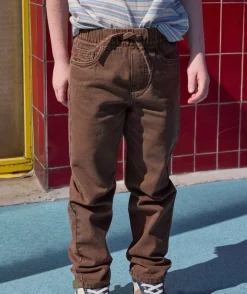 Pantalon garçon relax marron