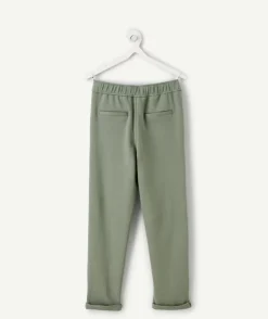 Pantalon garçon relax taille élastique vert