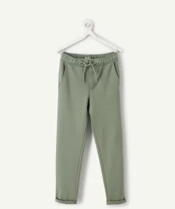 Pantalon garçon relax taille élastique vert