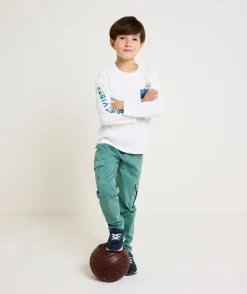 Pantalon garçon relax vert