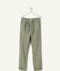Pantalon garçon relax vert kaki