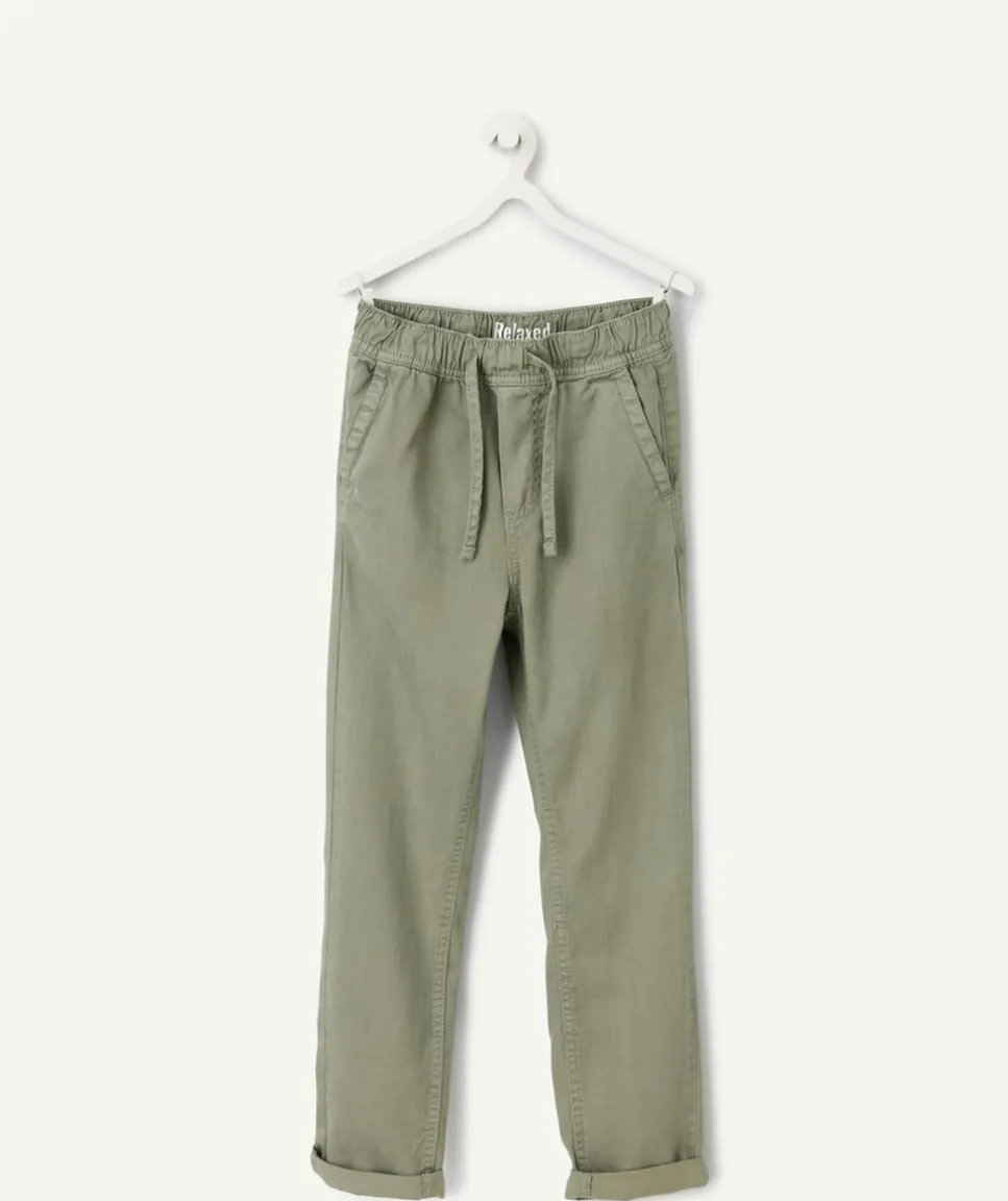 Pantalon garçon relax vert kaki