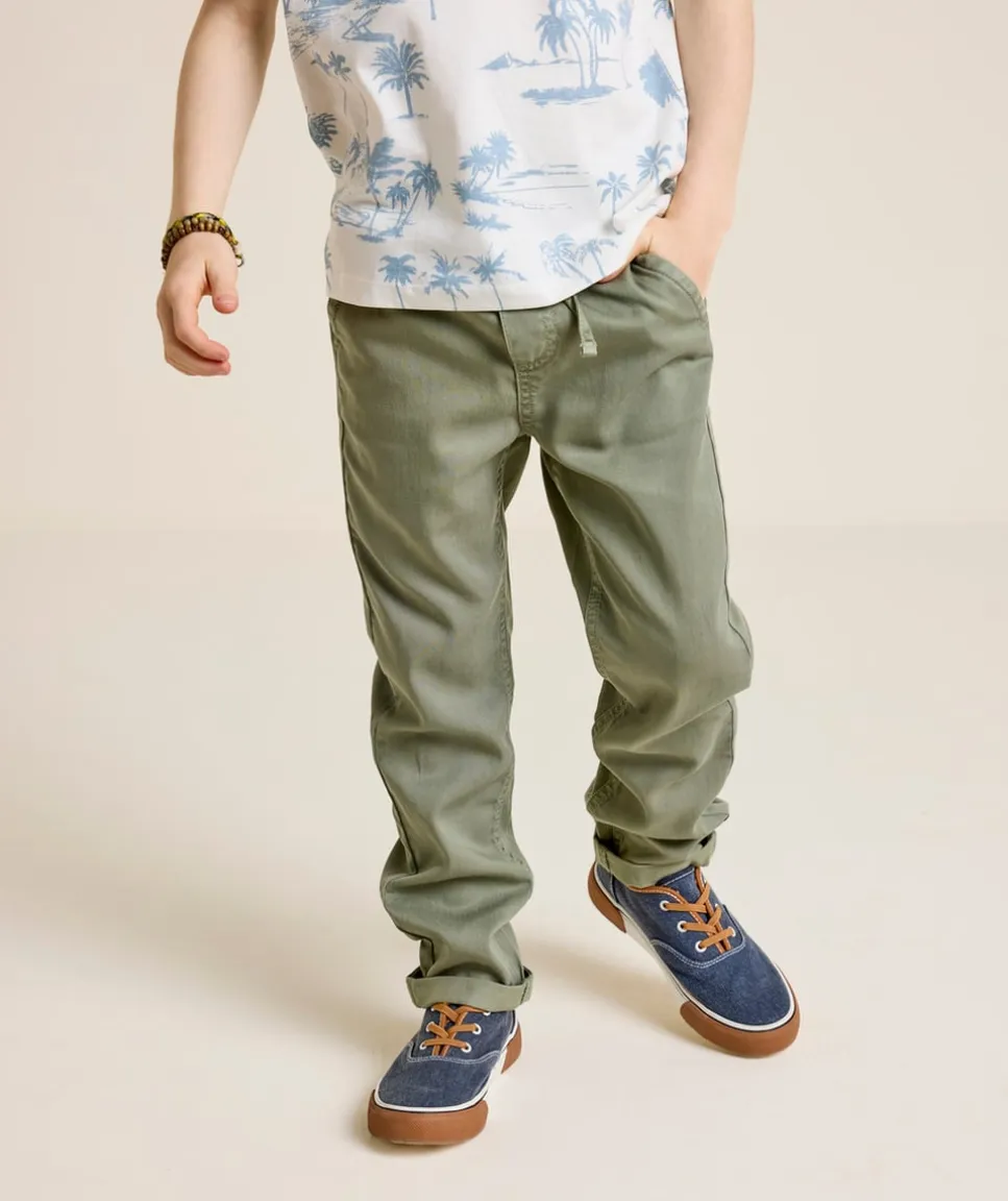 Pantalon garçon relax vert kaki