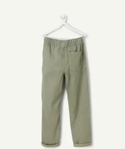 Pantalon garçon relax vert kaki