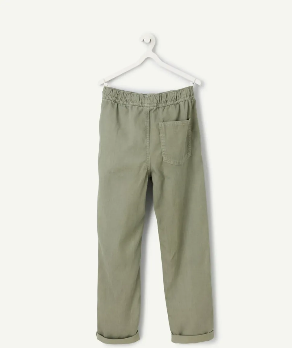 Pantalon garçon relax vert kaki