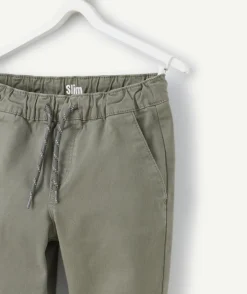 Pantalon garçon slim kaki