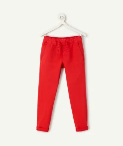 Pantalon garçon slim rouge
