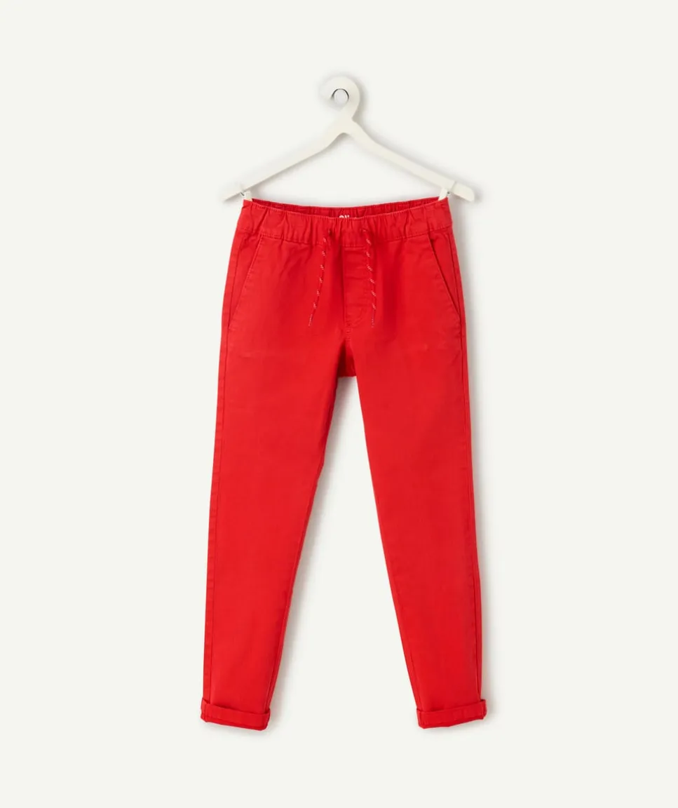 Pantalon garçon slim rouge