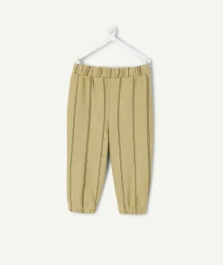 Pantalon jogging bébé garçon rayé kaki