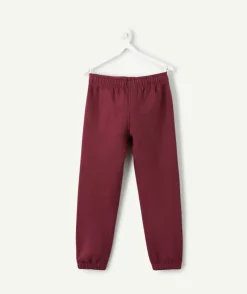 Pantalon jogging garçon bordeaux message côté