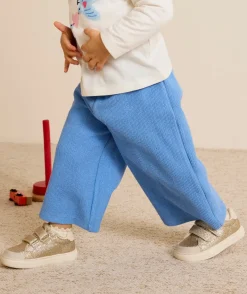 Pantalon large bébé fille bleu