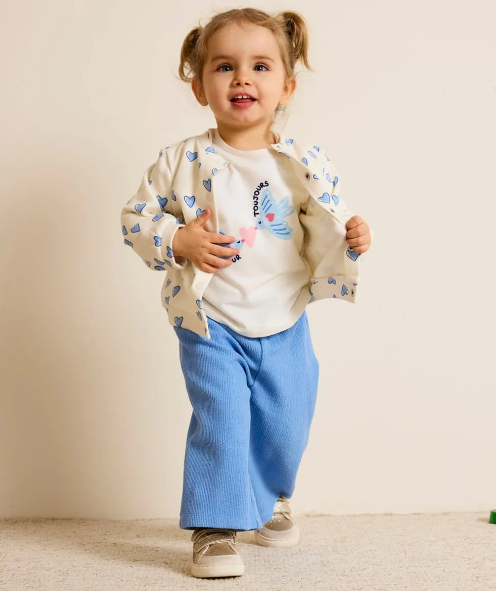 Pantalon large bébé fille bleu