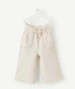 Pantalon large bébé fille maille écru