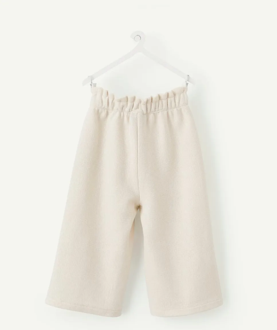 Pantalon large bébé fille maille écru