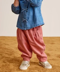 Pantalon large bébé fille rose