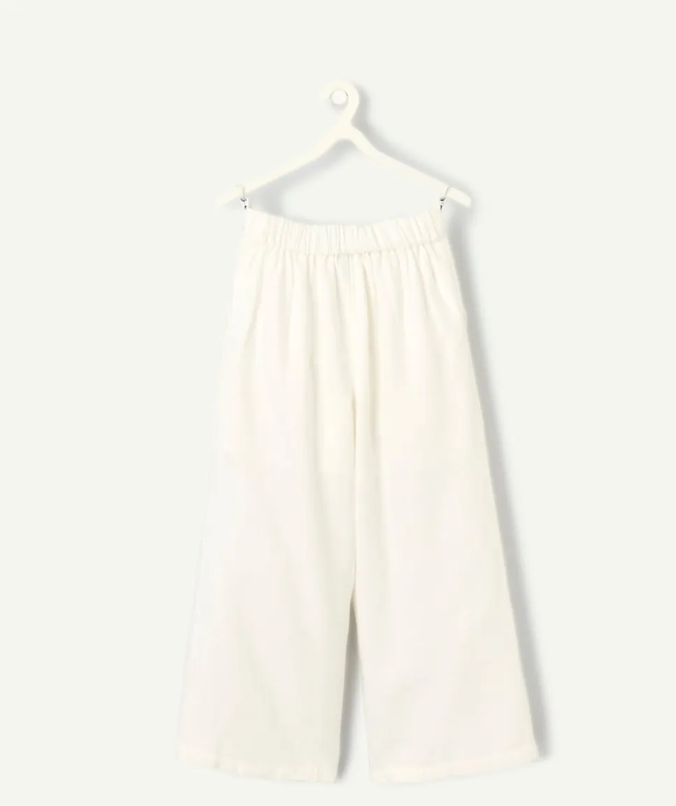 Pantalon large blanc fille