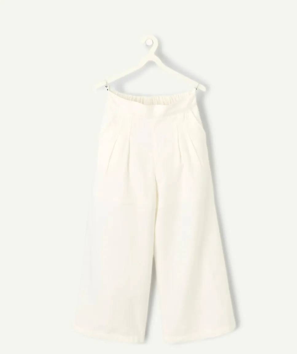 Pantalon large blanc fille