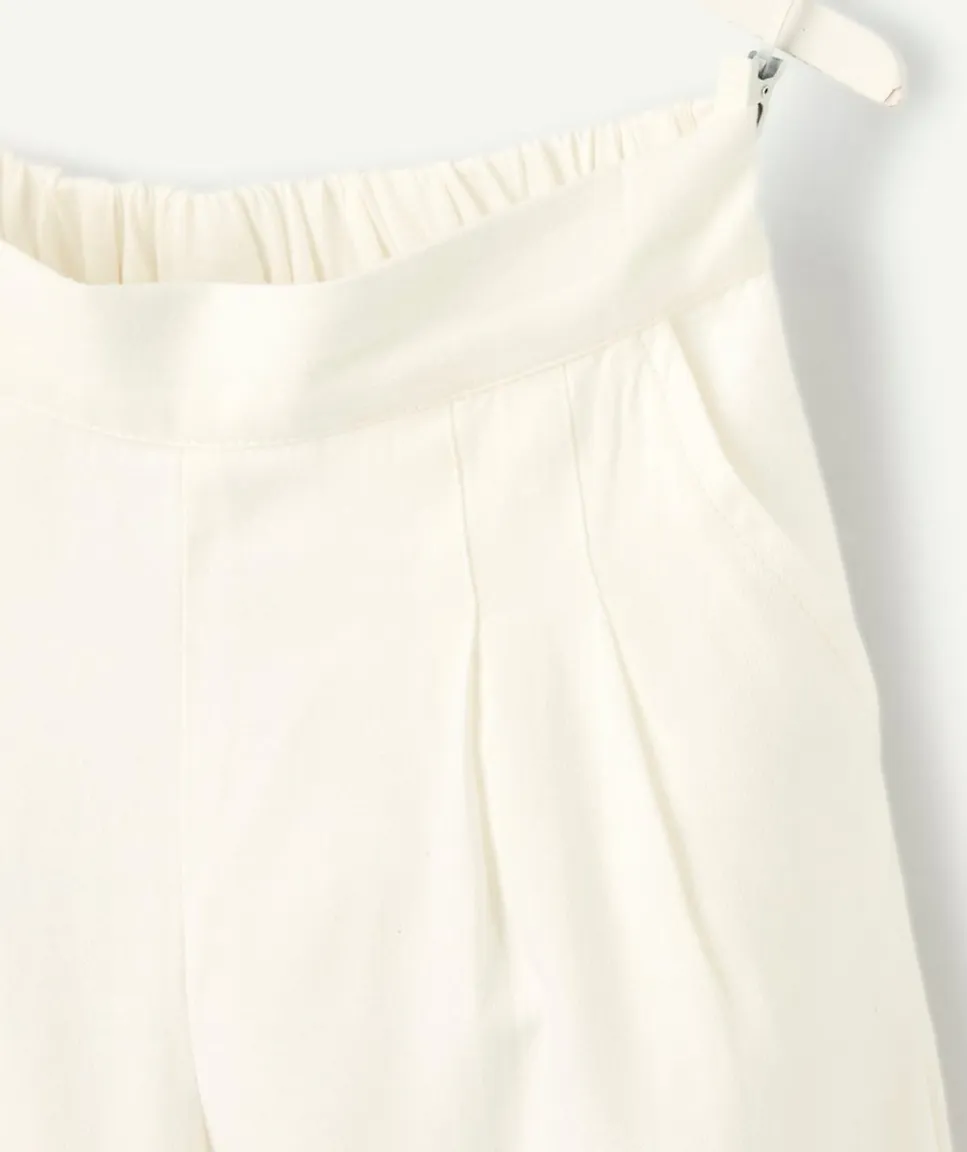 Pantalon large blanc fille