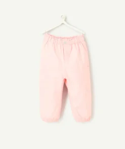 Pantalon large cargo bébé fille ultra léger rose