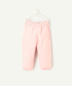 Pantalon large cargo bébé fille ultra léger rose