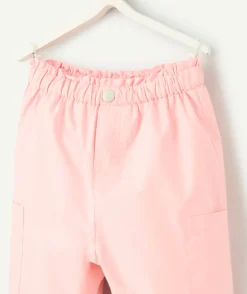 Pantalon large cargo bébé fille ultra léger rose