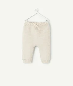 Pantalon naissance garçon en tricot écru