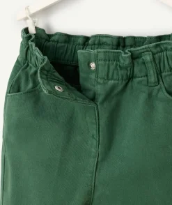 Pantalon relax bébé fille en fibres recyclées vert