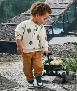 Pantalon relax bébé garçon camel avec grandes poches