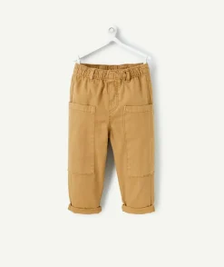 Pantalon relax bébé garçon camel avec grandes poches