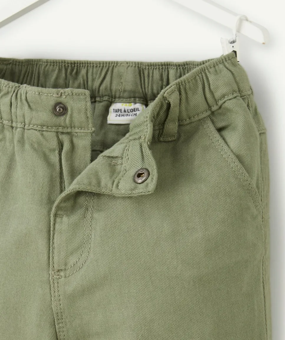 Pantalon relax bébé garçon en denim kaki