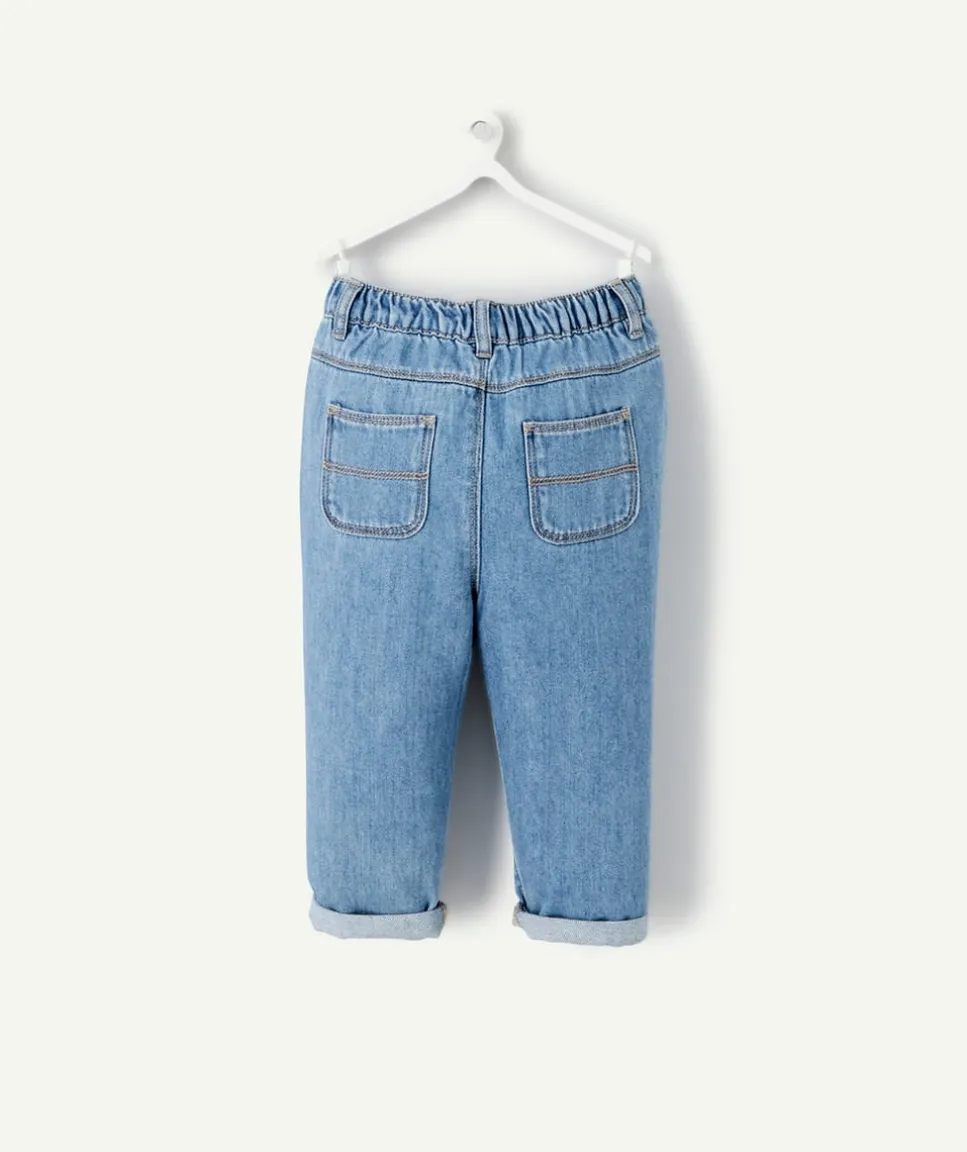 Pantalon relax bébé garçon en denim bleu lower impact