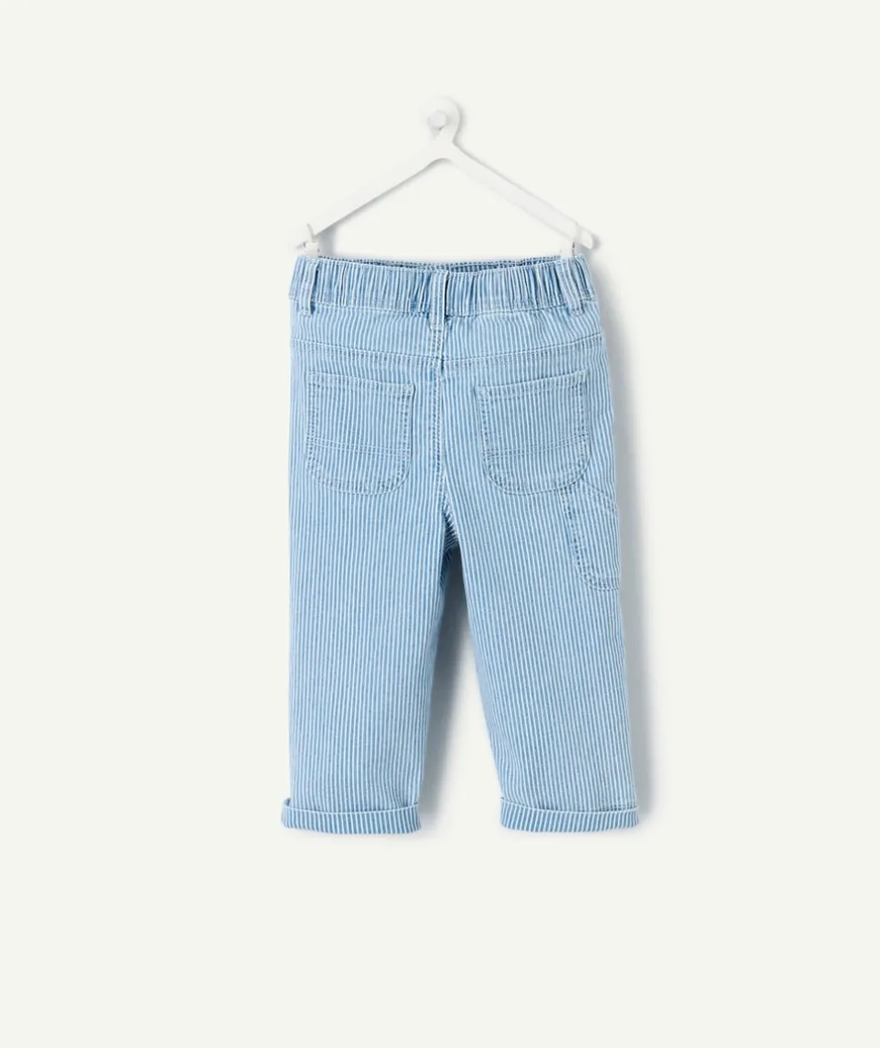 Pantalon relax bébé garçon rayé bleu