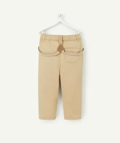 Pantalon relaxed bébé garçon beige avec bretelles amovibles