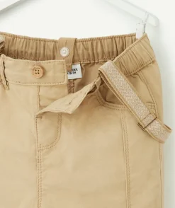 Pantalon relaxed bébé garçon beige avec bretelles amovibles