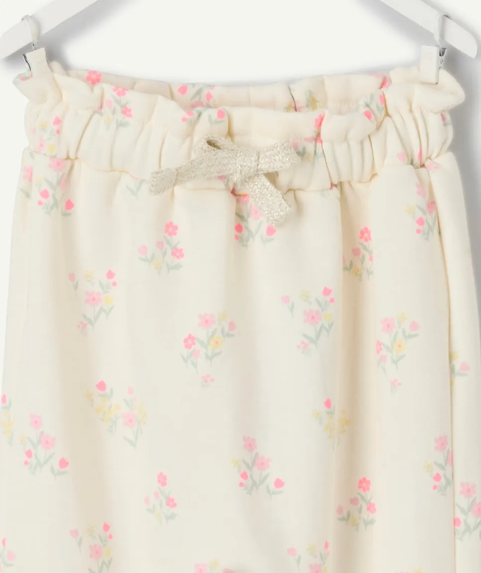 Pantalon sarouel bébé fille imprimé fleurs coton