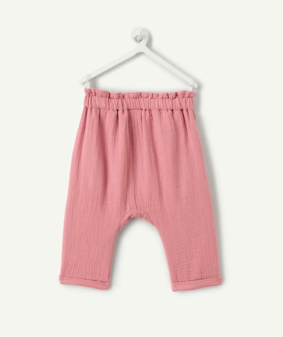 Pantalon sarouel naissance fille rose
