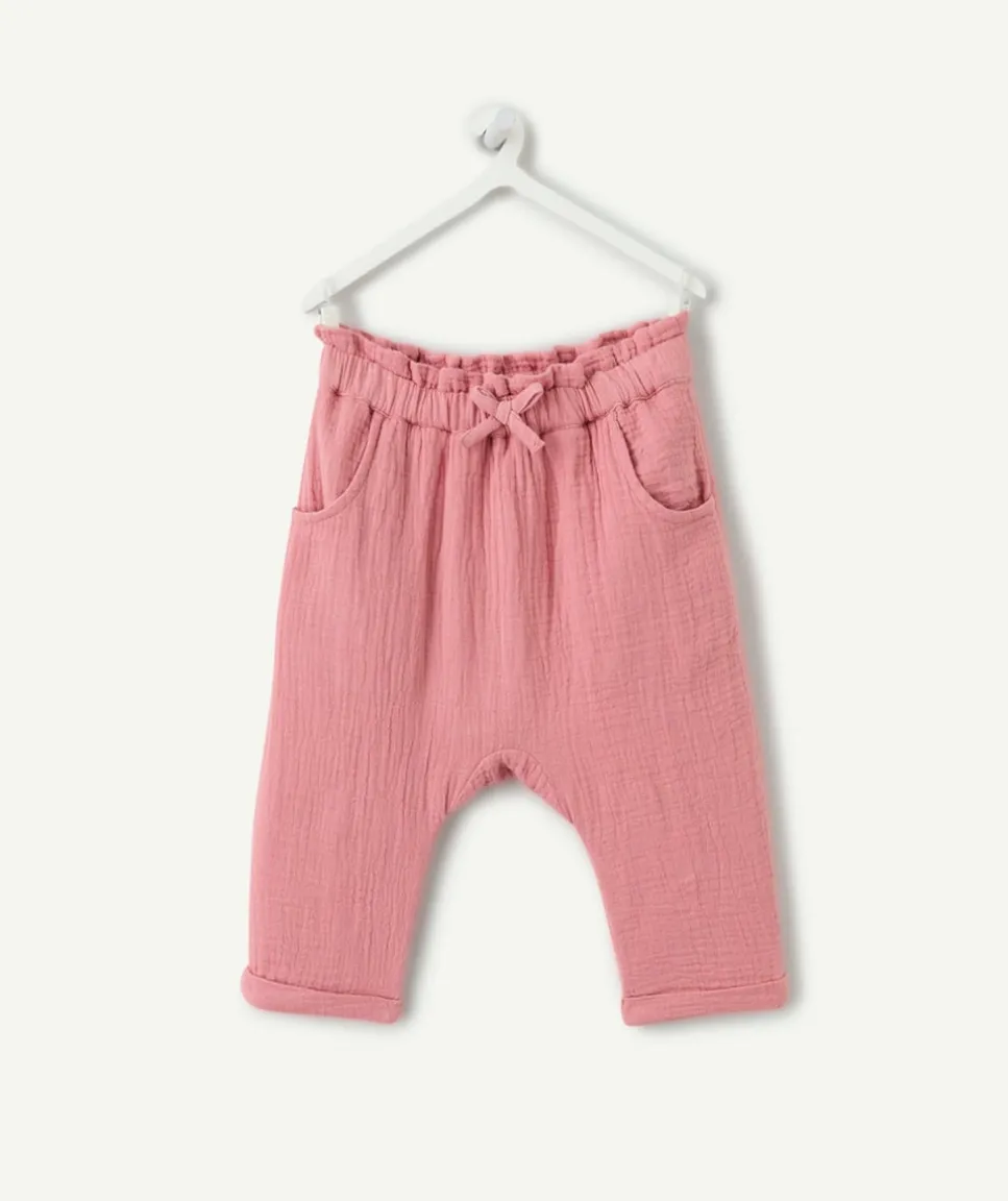 Pantalon sarouel naissance fille rose