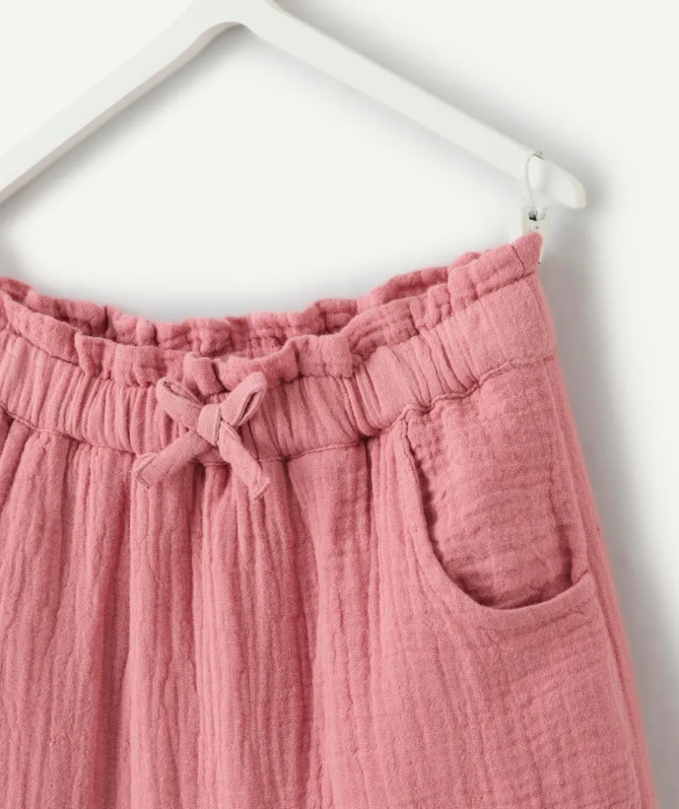 Pantalon sarouel naissance fille rose
