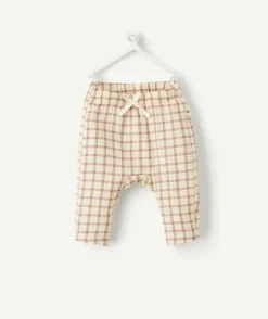 Pantalon sarouel naissance marron vichy