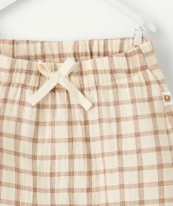 Pantalon sarouel naissance marron vichy