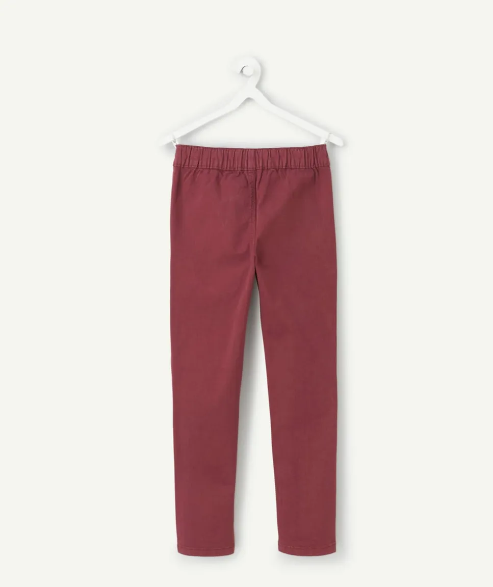 Pantalon slim garçon bordeaux