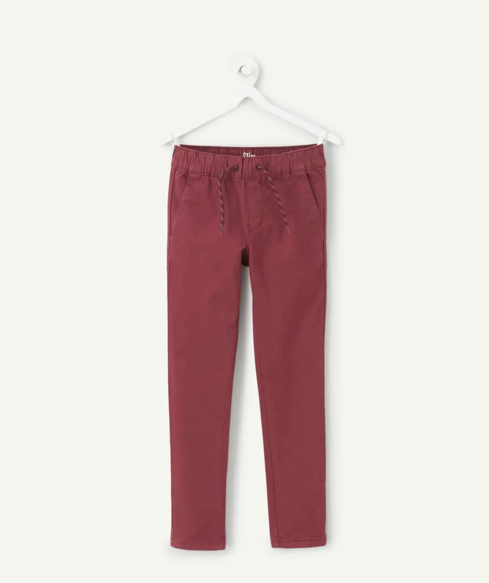 Pantalon slim garçon bordeaux