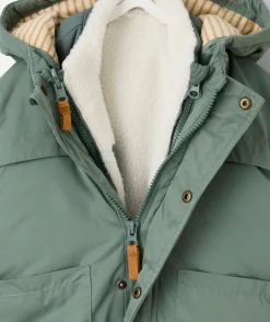 Parka bébé garçon réversible vert et blanc