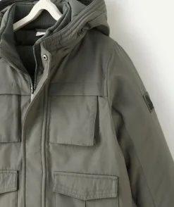Parka garçon avec capuche kaki