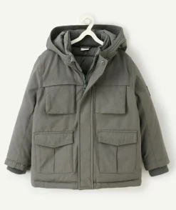 Parka garçon avec capuche kaki