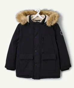 Parka garçon noire à capuche